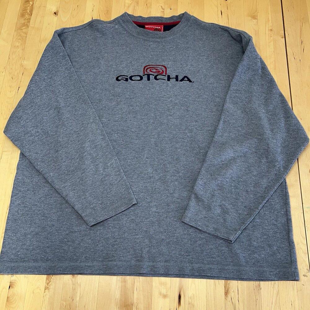 Vintage Gotcha Skate Sweater‎ Men’s XL Thermal Sweater 90s Grunge